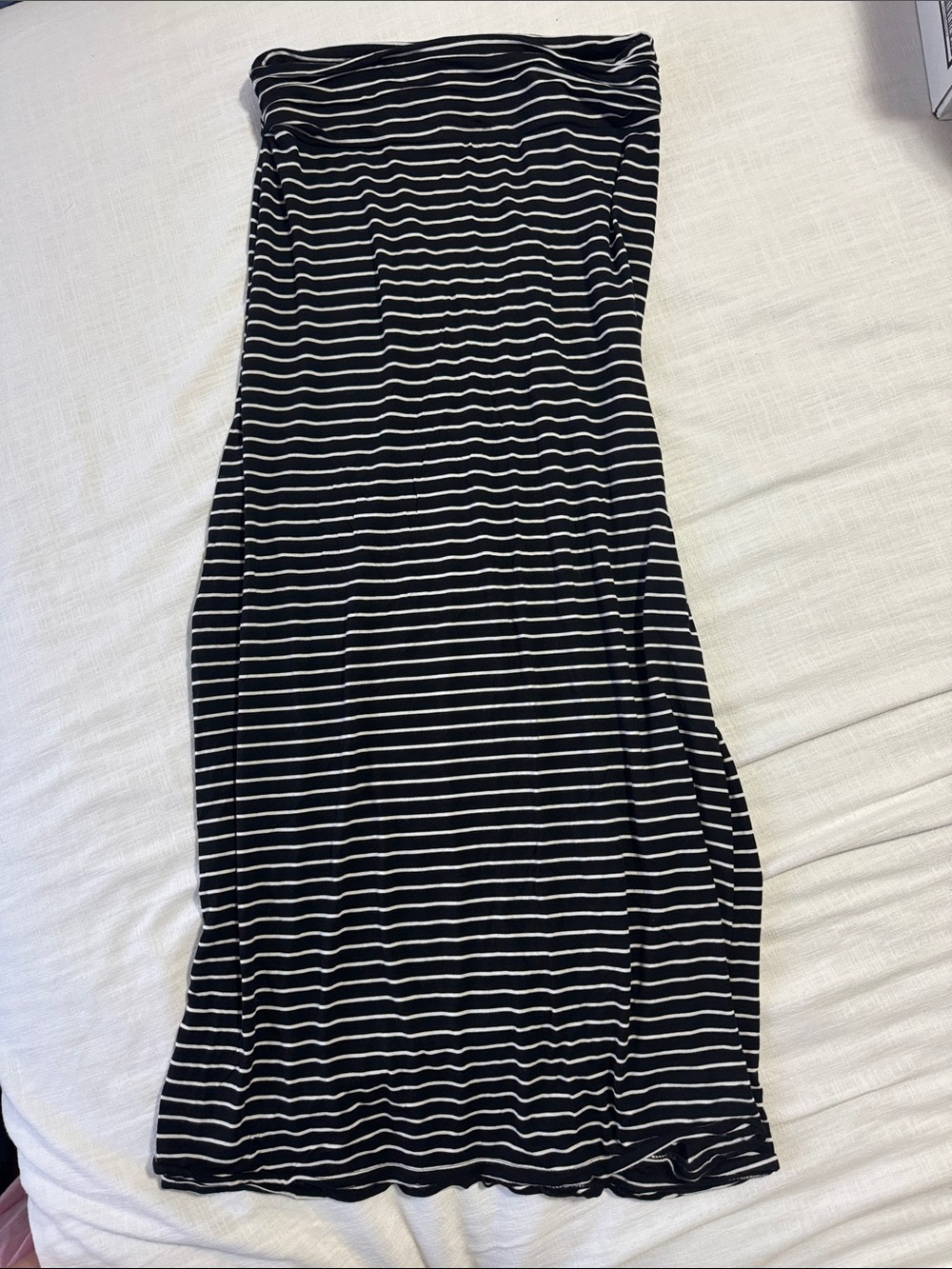J crew Black and White Striped Maxi Tube Dress